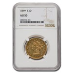 1849 $10 Liberty Gold Eagle AU-50 NGC