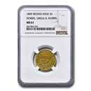 1849 $5 Gold Half Eagle Greg & Norris California MS-61 NGC