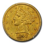 1849 $5 Liberty Gold Half Eagle AU-53 PCGS CAC