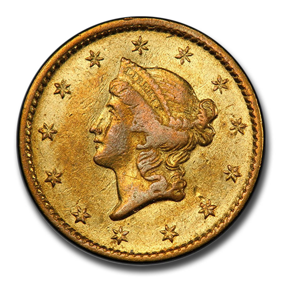 アンティークコイン 金貨 RARE 1849-D Liberty HEAD Gold Dollar G$1