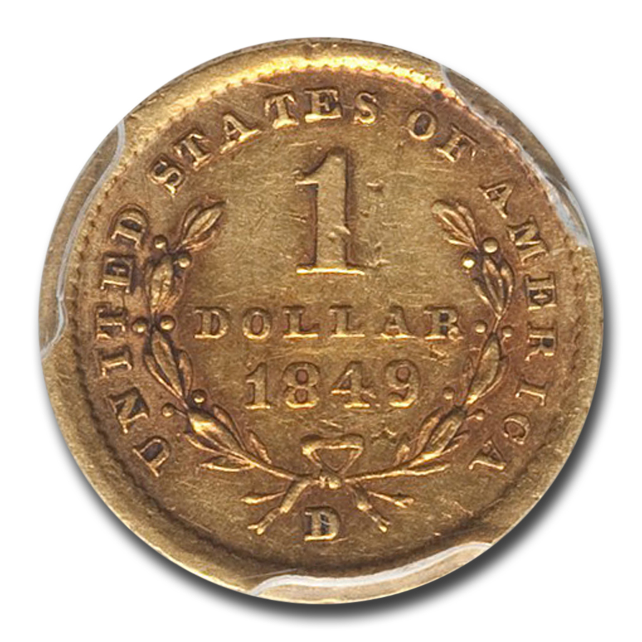 アンティークコイン 金貨 RARE 1849-D Liberty HEAD Gold Dollar G$1