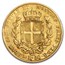 1849 G-Anchor Kingdom of Sardinia Gold 20 Lire Calo Felice VF
