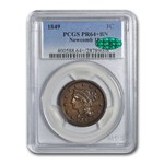 1849 Large Cent PR-64+ PCGS CAC (Brown, Newcomb 18)