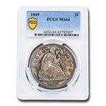 1849 Liberty Seated Dollar MS-64 PCGS