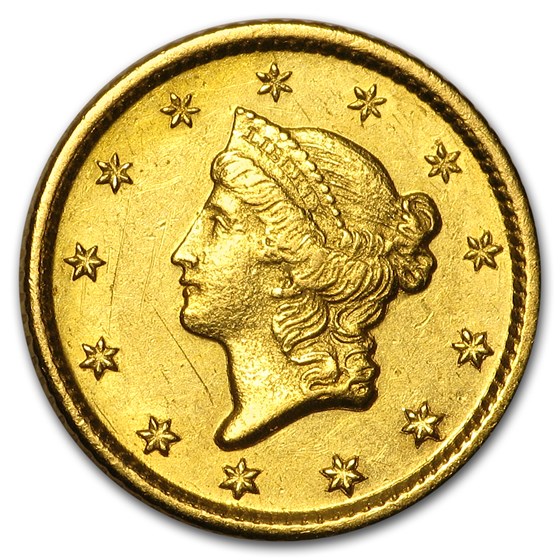 Buy 1849-O $1 Liberty Head Gold Dollar AU | APMEX