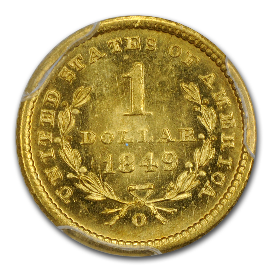 アンティークコイン 金貨 RARE 1849-D Liberty HEAD Gold Dollar G$1