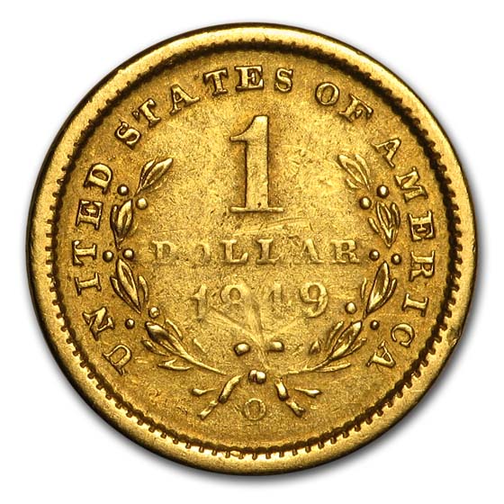 アンティークコイン 金貨 RARE 1849-D Liberty HEAD Gold Dollar G$1