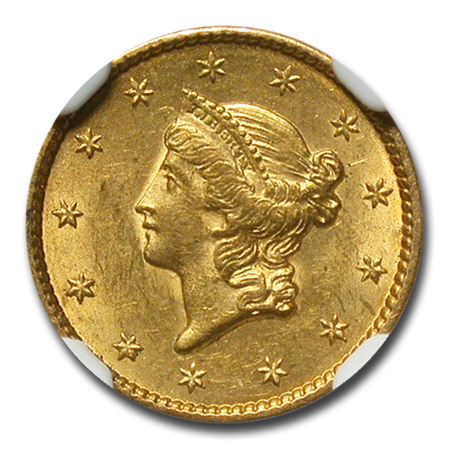 Buy 1850 $1 Liberty Head Gold MS-61 NGC | APMEX