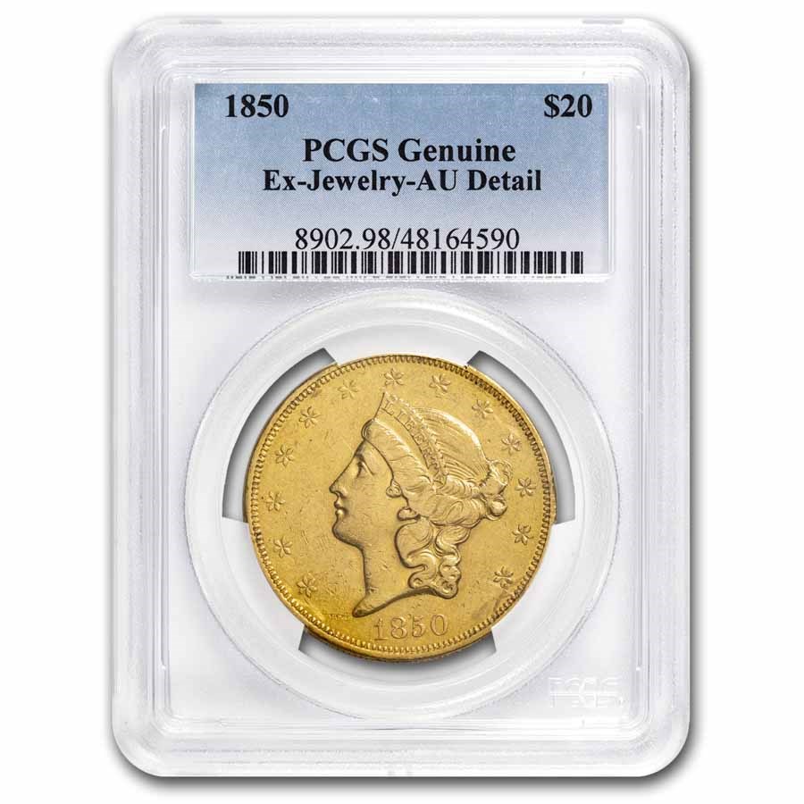 1850 $20 Liberty Gold Double Eagle AU Details PCGS