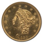 1850 $20 Liberty Gold Double Eagle MS-62 NGC