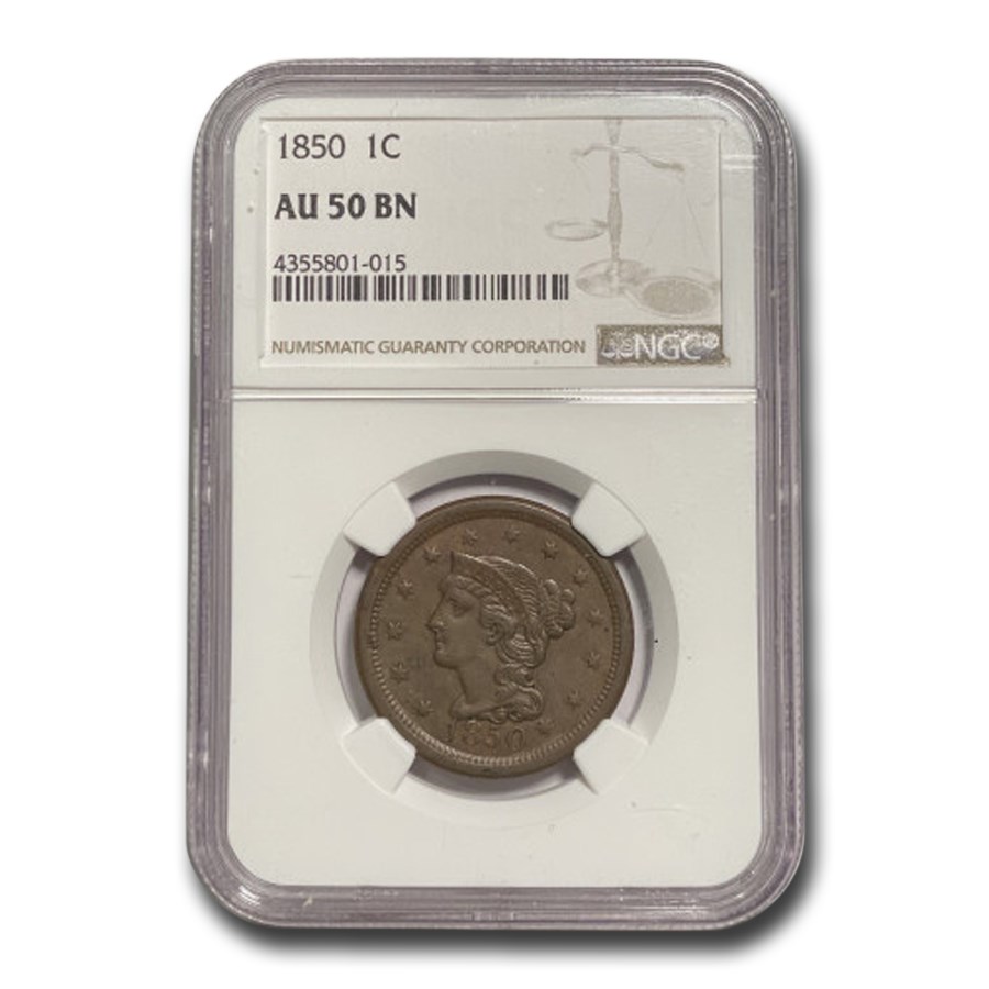 Buy 1850 Large Cent AU-50 NGC (Brown) | APMEX