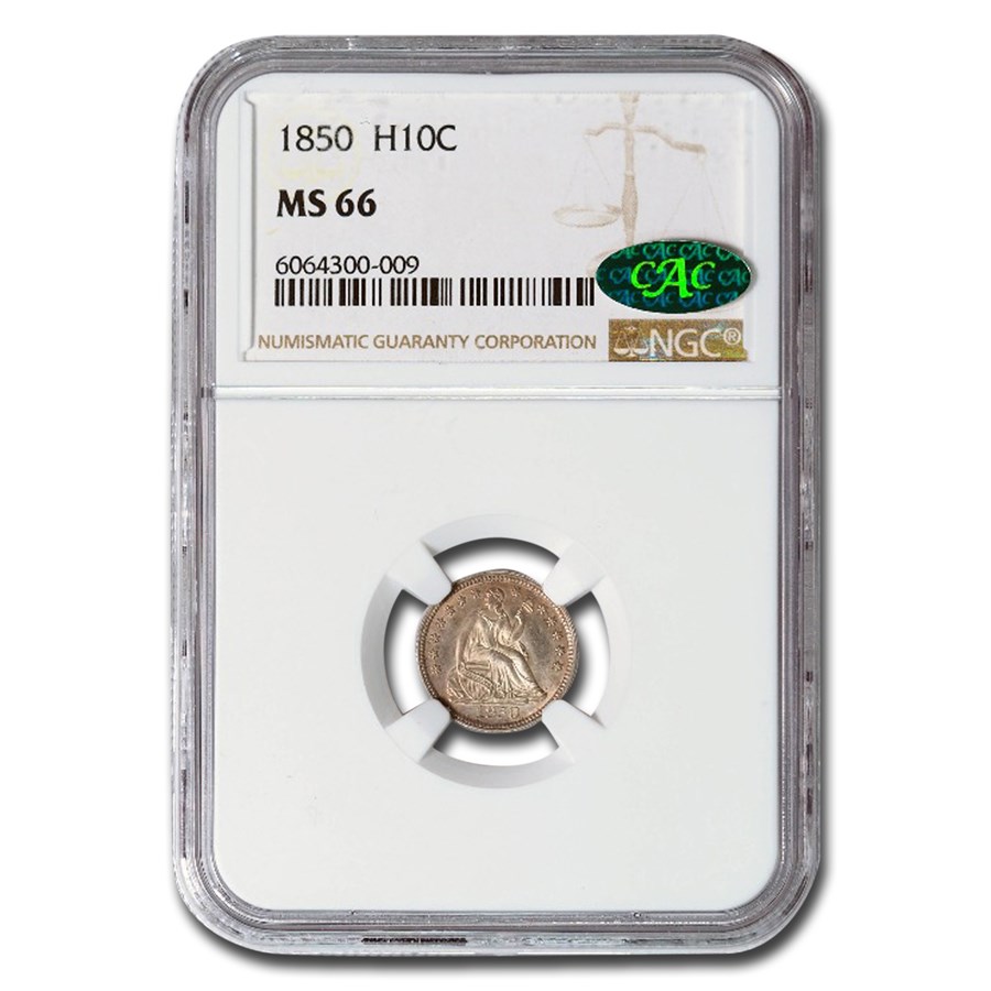 1850 Liberty Seated Half Dime MS-66 NGC CAC