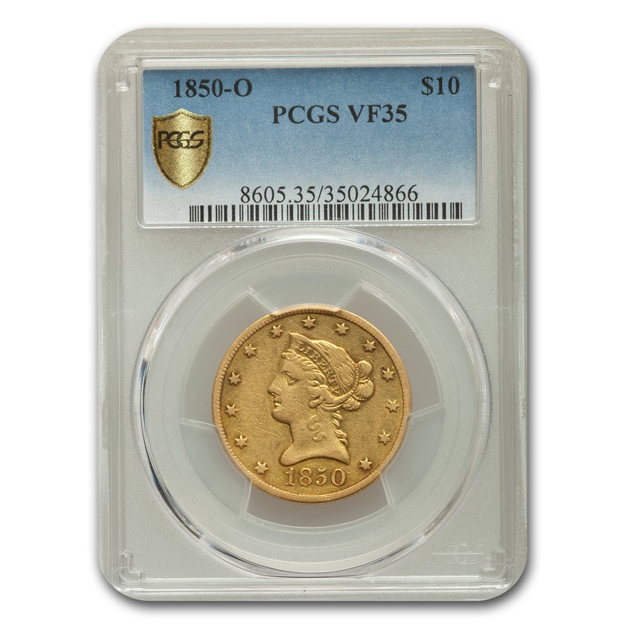 1850-O $10 Liberty Gold Eagle VF-35 PCGS