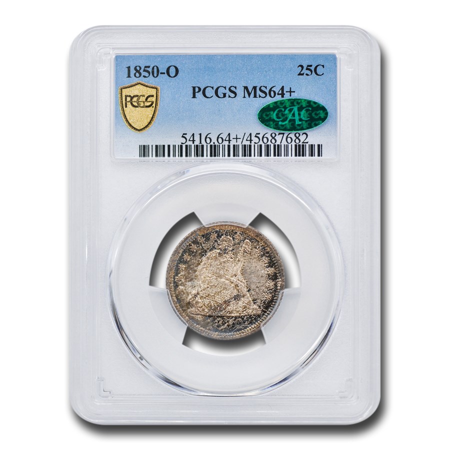 1850-O Liberty Seated Quarter MS-64+ PCGS CAC