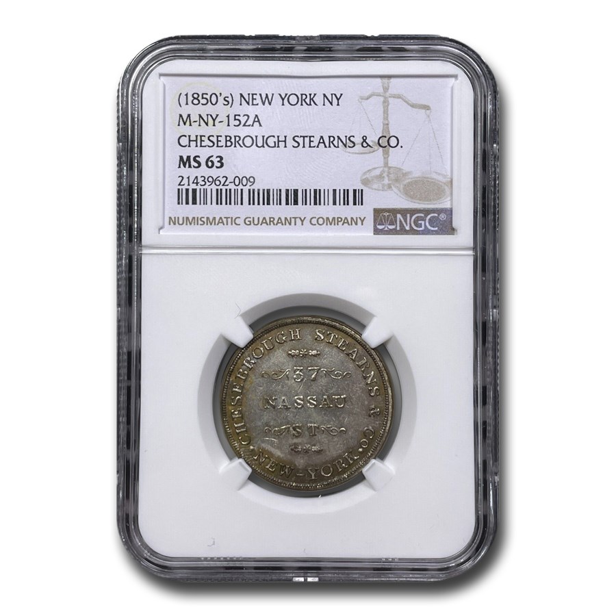 (1850s) New York Trade Token MS-63 NGC