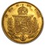 1851-1889 Brazil Gold 20,000 Reis Pedro II Avg Circ (Random)