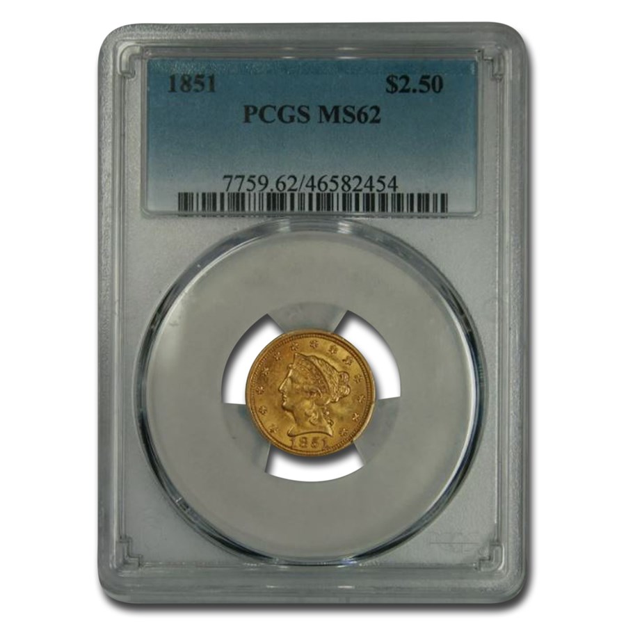 Buy 1851 $2.50 Liberty Gold Quarter Eagle MS-62 PCGS | APMEX