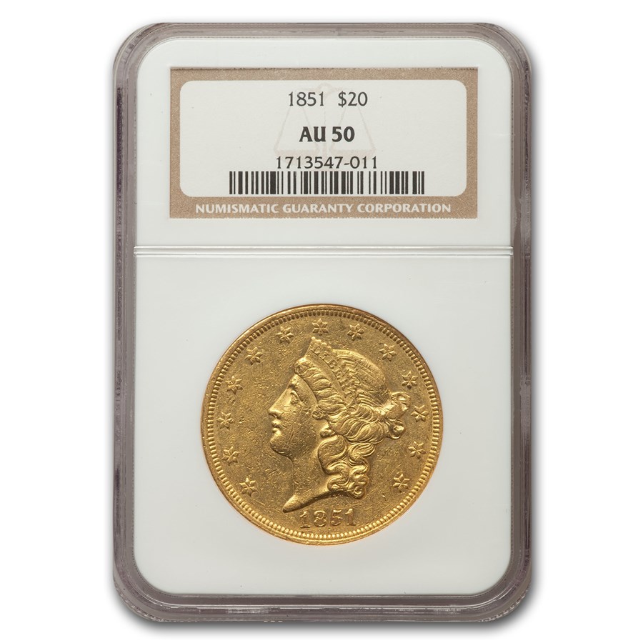 Buy 1851 $20 Liberty Gold Double Eagle AU-50 NGC | APMEX