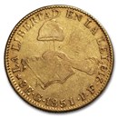 1851-Go PF Federal Republic of Mexico Gold 8 Escudos XF