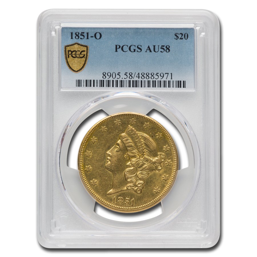 1851-O $20 Liberty Gold Double Eagle AU-58 PCGS