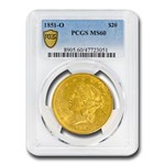 1851-O $20 Liberty Gold Double Eagle MS-60 PCGS