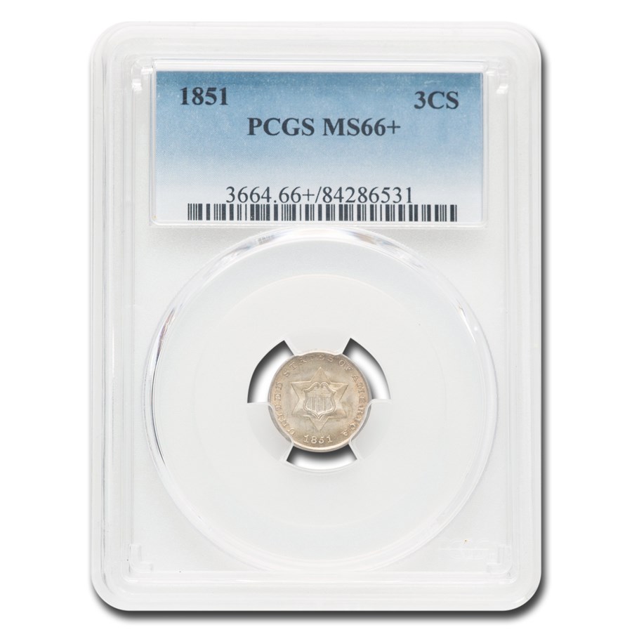 1851 Three Cent Silver MS-66+ PCGS