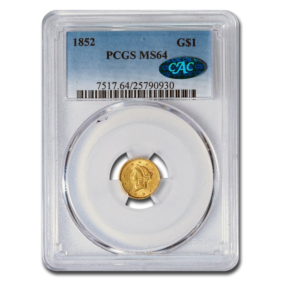 Buy 1852 $1 Liberty Head Gold MS-64 PCGS CAC | APMEX