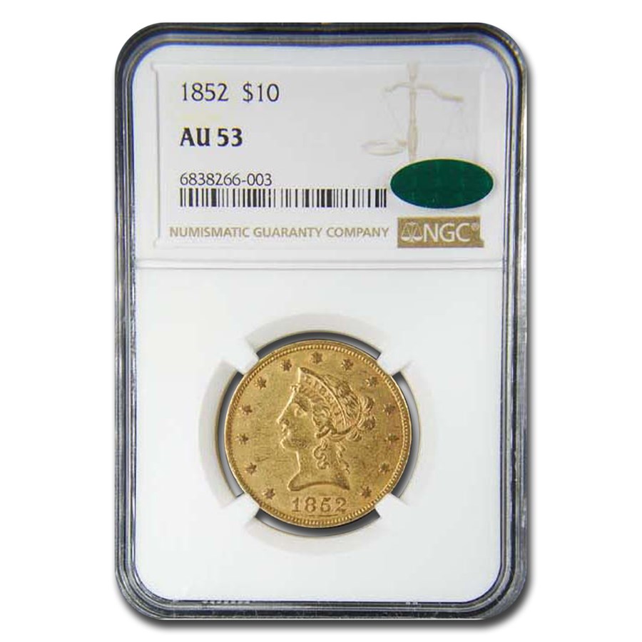 1852 $10 Liberty Gold Eagle AU-53 NGC CAC