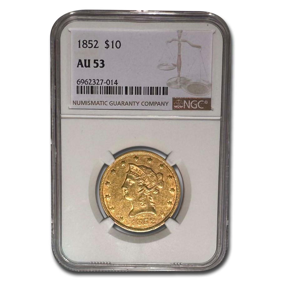 1852 $10 Liberty Gold Eagle AU-53 NGC