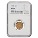 1852 $2.50 Liberty Gold Quarter Eagle AU-50 NGC