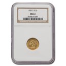 1852 $2.50 Liberty Gold Quarter Eagle MS-61 NGC