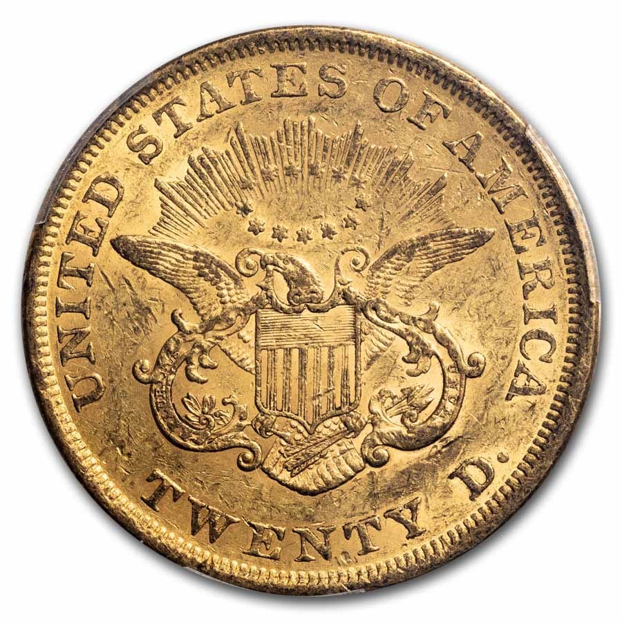 1852 $20 Liberty Gold Double Eagle AU-58 PCGS