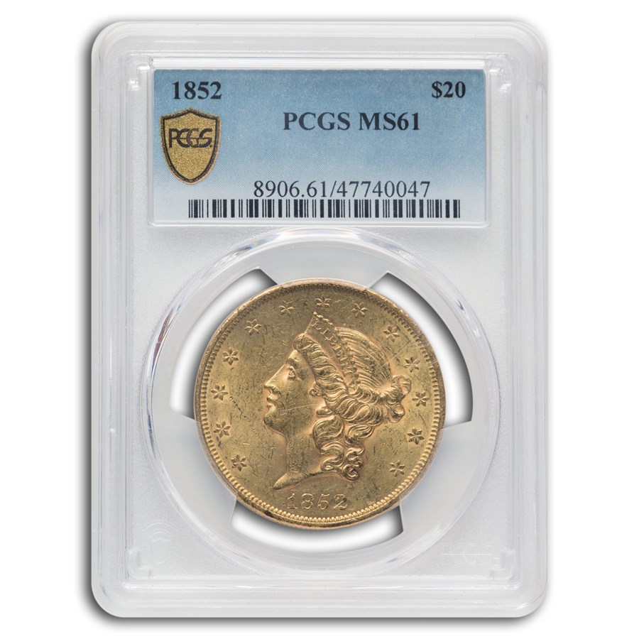 Buy 1852 $20 Liberty Gold Double Eagle MS-61 PCGS | APMEX