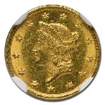 1852-C $1 Liberty Head Gold MS-63+ NGC