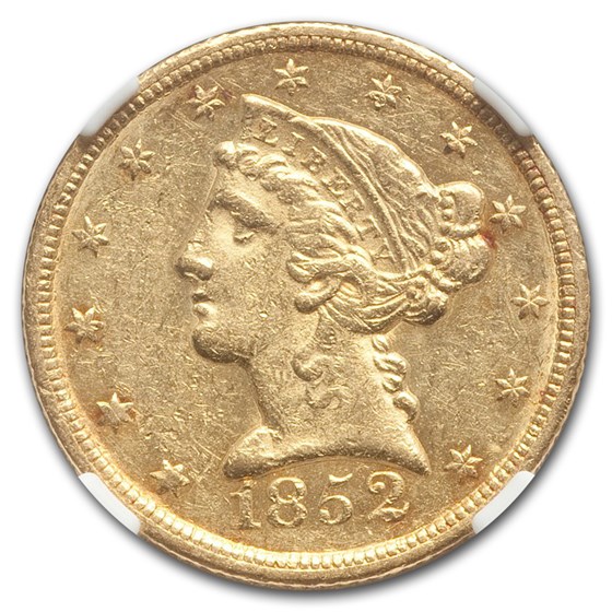 Buy 1852-C $5 Liberty Gold Half Eagle MS-60 NGC | APMEX