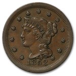 1852 Large Cent AU