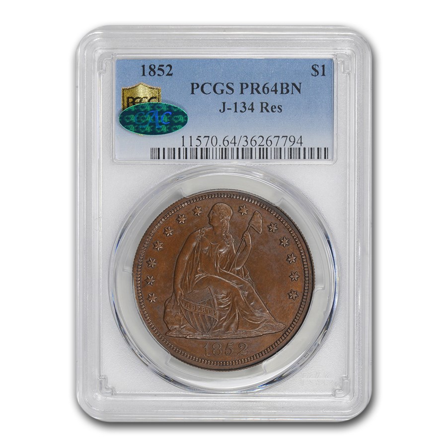 1852 Liberty Seated Dollar Pattern PR-64 BN PCGS CAC (J-134 Res.)