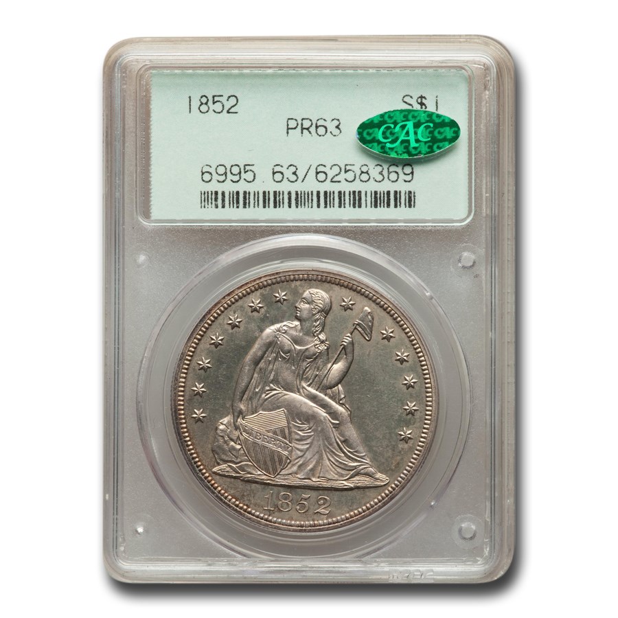 1852 Liberty Seated Dollar PR-63 PCGS CAC