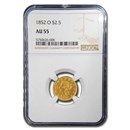 1852-O $2.50 Liberty Gold Quarter Eagle AU-55 NGC