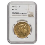 1852-O $20 Liberty Gold Double Eagle AU-58 NGC