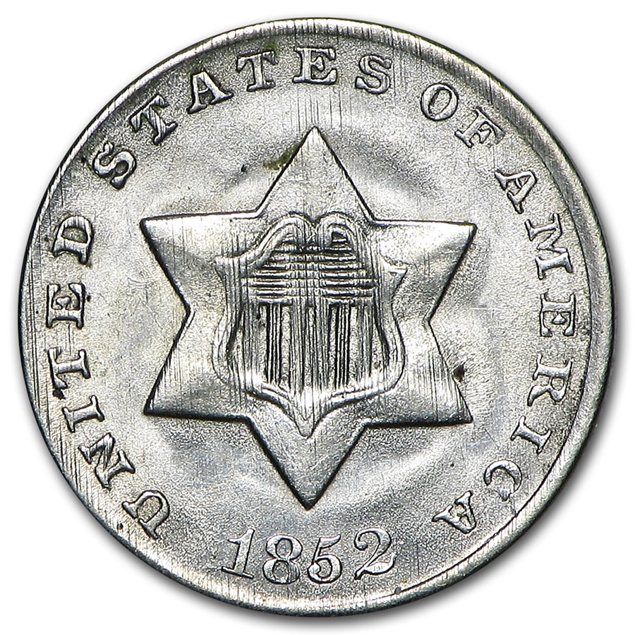 1852 Three Cent Silver BU