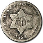 1852 Three Cent Silver Good