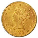 1853 $10 Liberty Gold Eagle MS-61 NGC