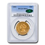 1853 $10 Liberty Gold Eagle MS-61 PCGS CAC