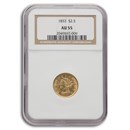 1853 $2.50 Liberty Gold Quarter Eagle AU-55 NGC