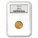 1853 $2.50 Liberty Gold Quarter Eagle MS-62 NGC