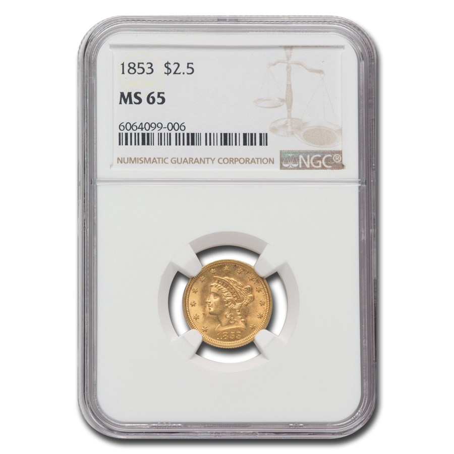 Buy 1853 $2.50 Liberty Gold Quarter Eagle MS-65 NGC | APMEX