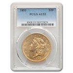 1853 $20 Liberty Gold Double Eagle AU-53 PCGS