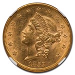 1853 $20 Liberty Gold Double Eagle MS-61 NGC