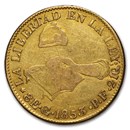 1853-Go PF Federal Republic of Mexico Gold 8 Escudos XF